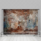 Aperturee - Aperturee Abandoned Brick Wall Peeling Plaster Cracks Backdrop